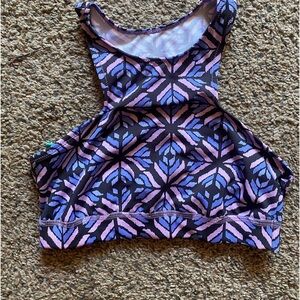 Aerie purple and blue pattern sports bra